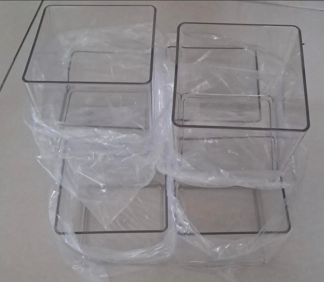 Square Acrylic Transparent Cube Flowers Vase